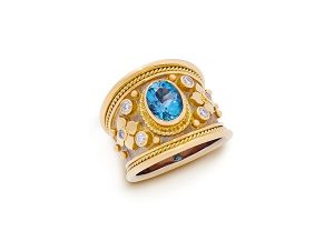 Aquamarine Tapered Templar Ring