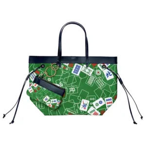 Green Mahjong Mix Print Tote