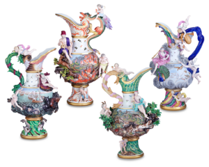 Meissen Four Elements Porcelain Ewers