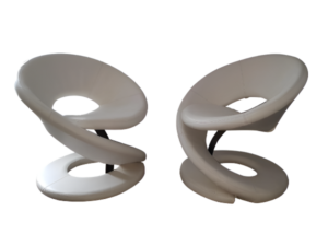 Louis Durot Spiral Chairs - Pair