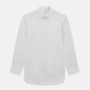 RAINBOW DOUBLE PINSTRIPE MAYFAIR SHIRT