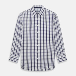 NAVY PLAID CHECK MAYFAIR SHIRT